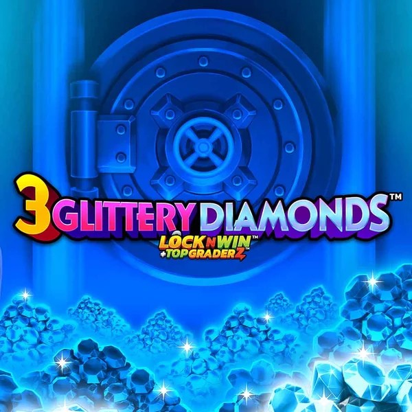 3 Glittery Diamonds online game logo by PearFiction Studios on spinauraa.com