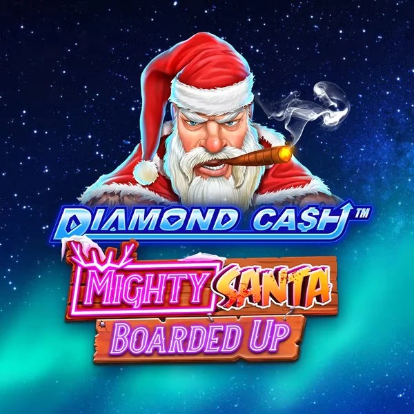 Diamond Cash Mighty Santa Boarded Up game by Greentube – logo hosted on Spinaura Casino