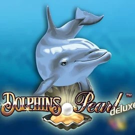 Dolphins Pearl Deluxe slot logo by Novomatic at Spinaura Casino