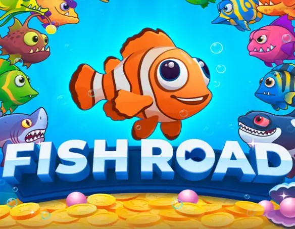 Fish Road slot logo by InOut at Spinaura Casino
