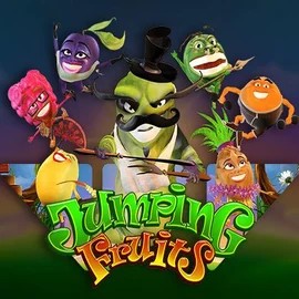 Jumping Fruits online game logo by Wazdan on spinauraa.com
